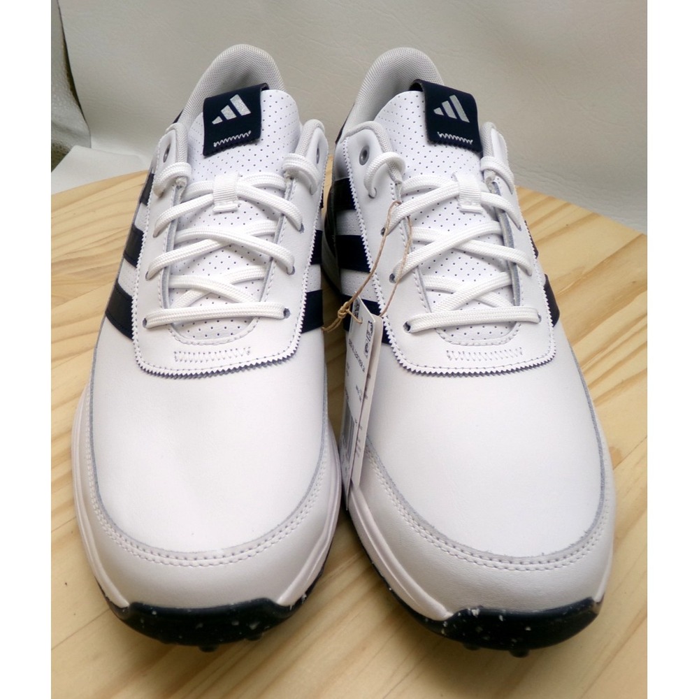 Adidas S2G SL Leather 24 Golf Shoes Mens White/Navy US 12 Spikeless NEW